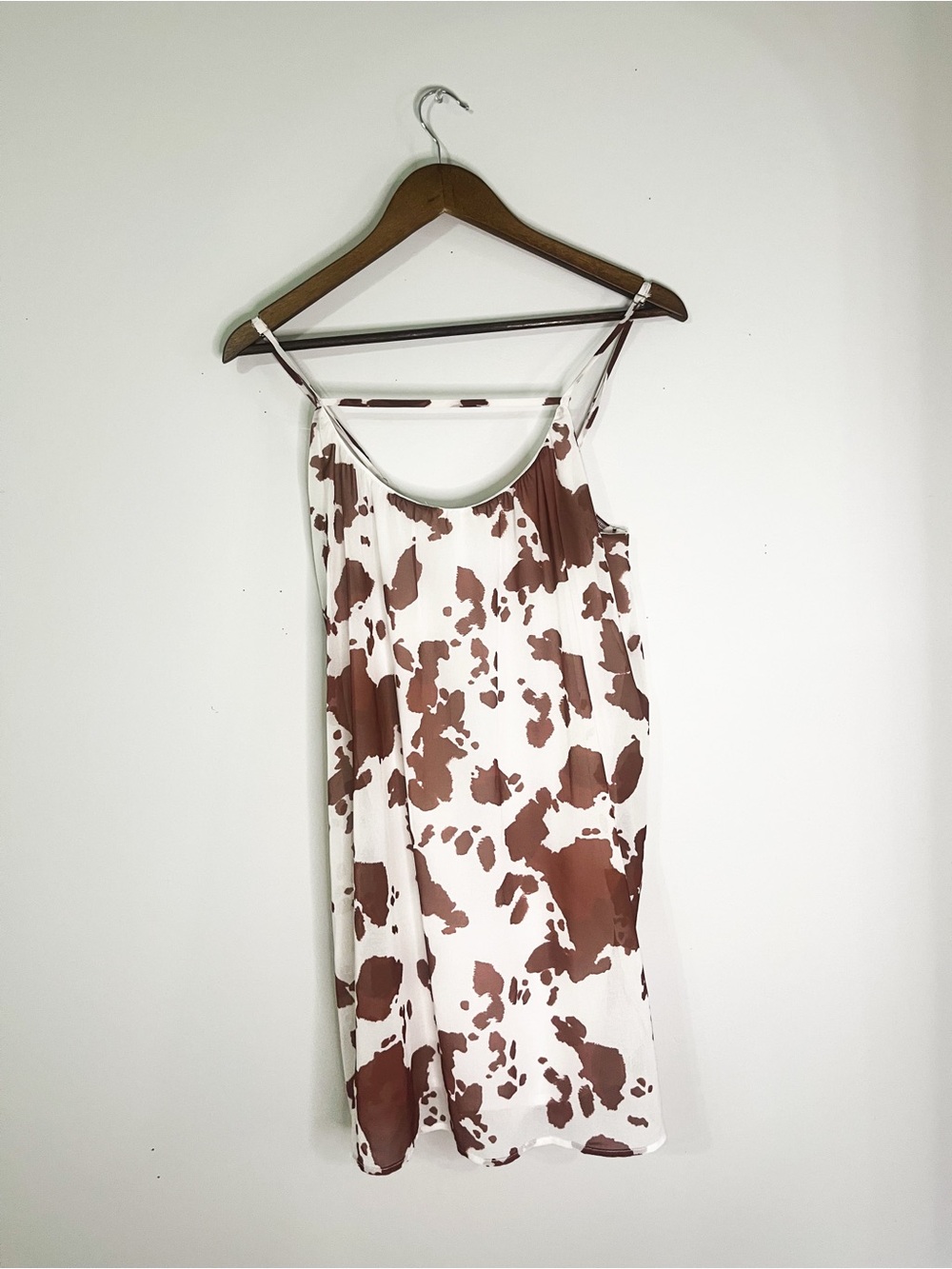 Peach Love Brown And White Cow Print Dress! Size Medium